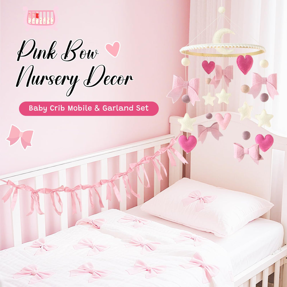 Teeloray pink ribbon garland banner adds charming nursery decor for celebrations