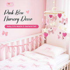 Teeloray pink ribbon garland banner adds charming nursery decor for celebrations