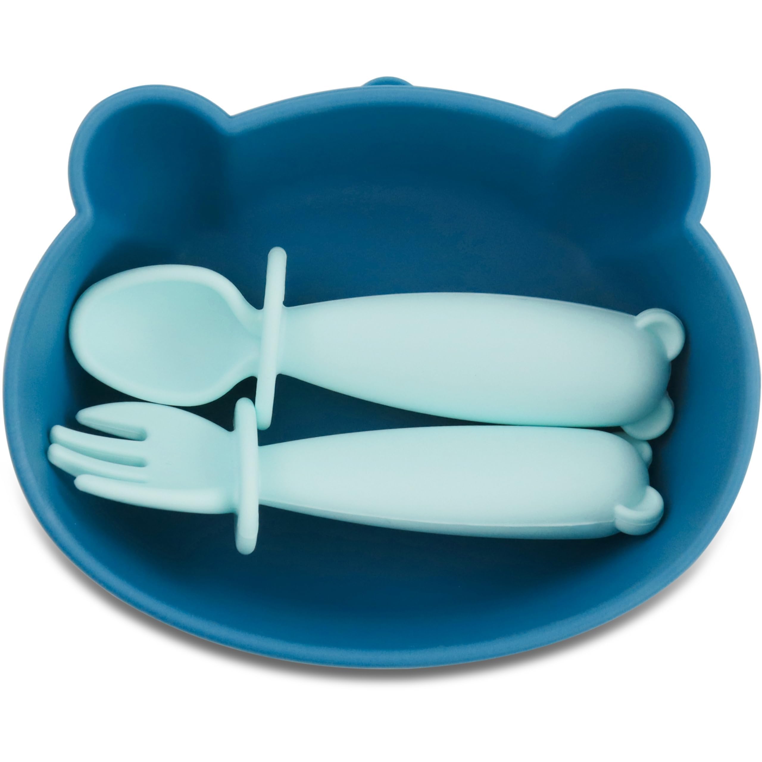 teensy peepsy bear bowl suction keeps meals spill-free on the tray
