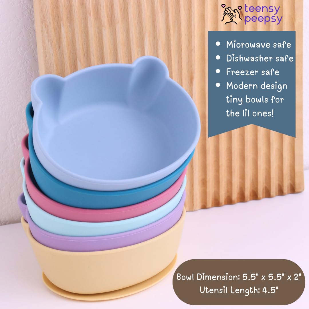 teensy peepsy soft silicone utensils support early self-feeding skills