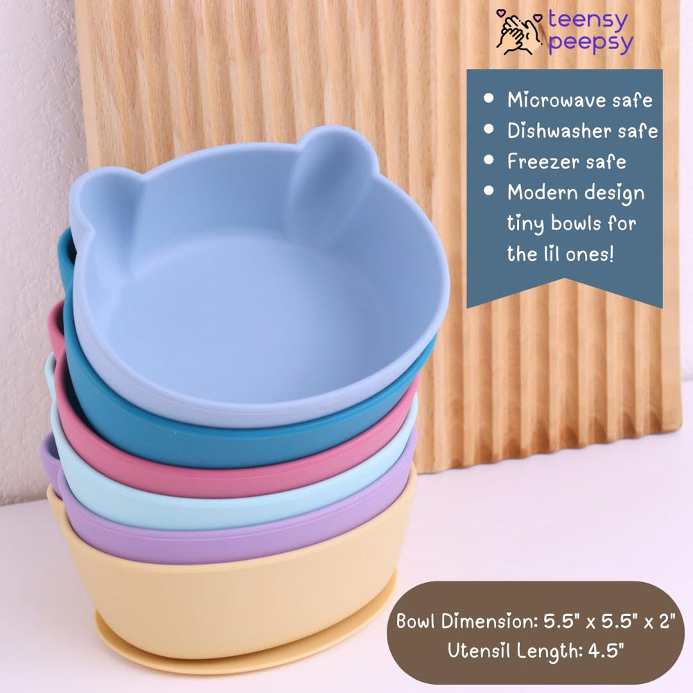 teensy peepsy soft silicone utensils support early self-feeding skills