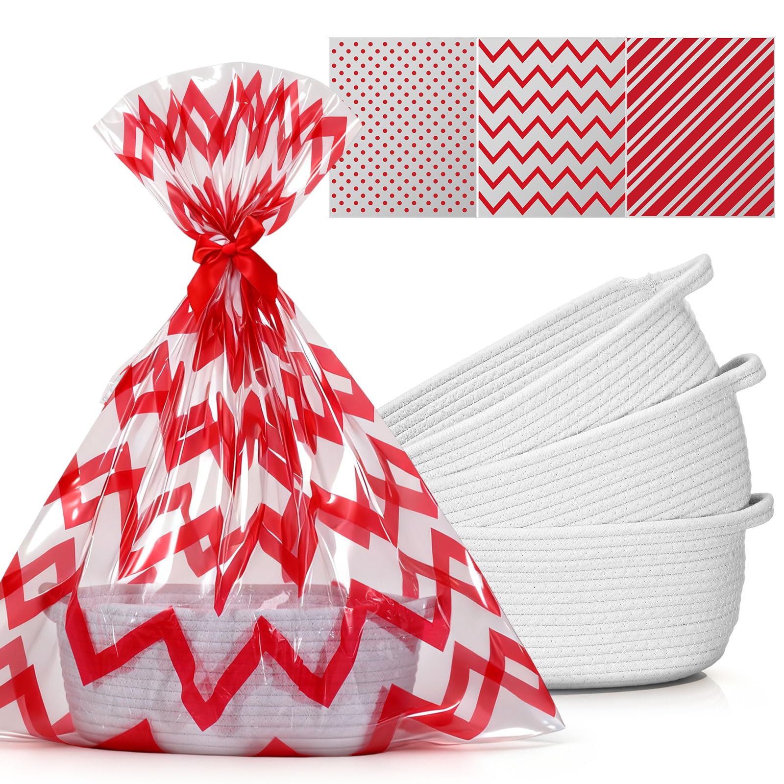 Teenyyou 3-pack Christmas baskets ready for elegant gift wrapping and storage.