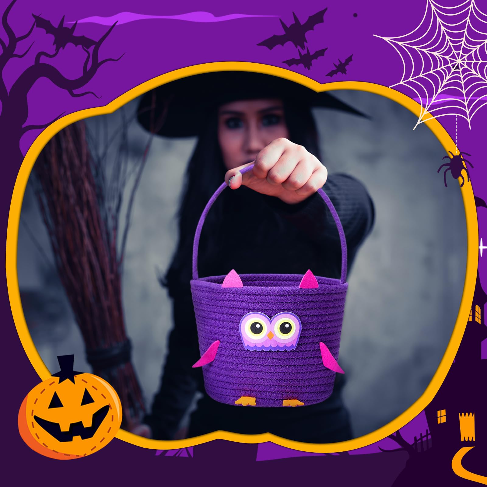 Teeneyou pumpkin design basket—festive Halloween vibes for party décor and treats.