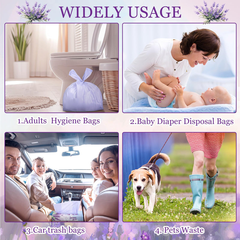 Teenyyou lavender scented bags versatile for diapers feminine products and pet waste