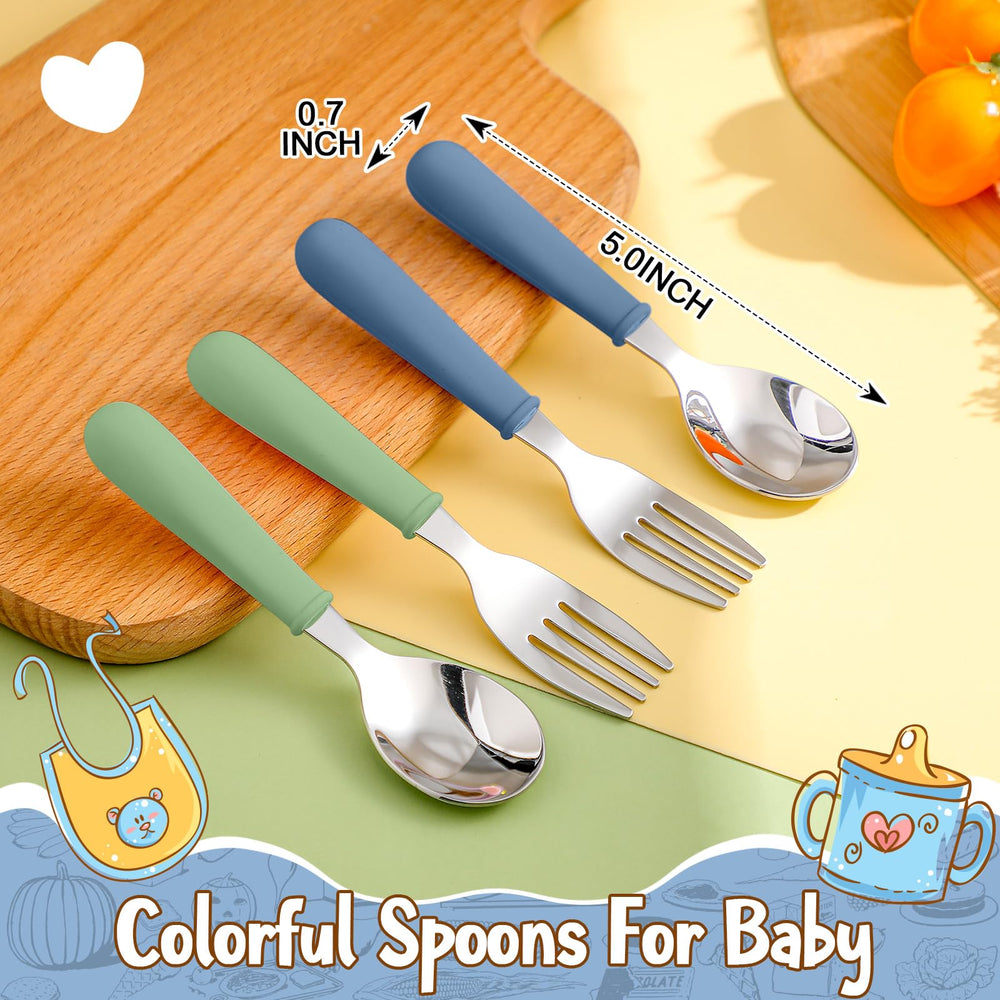 Teenyyou spoons and forks set complements the plate for self-feeding.