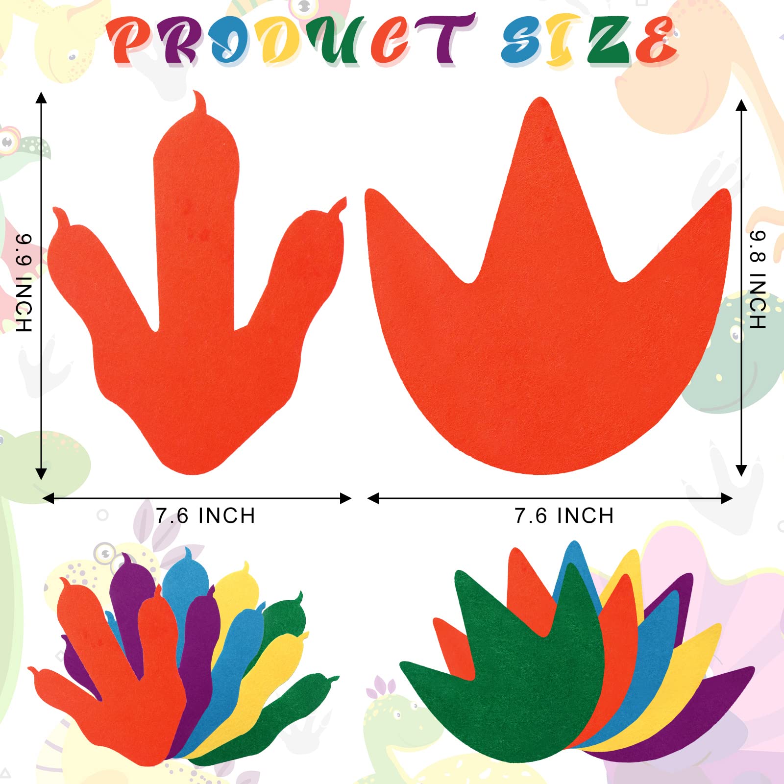 Tegeme dinosaur footprints green 8-inch decals brighten classrooms with direction cues