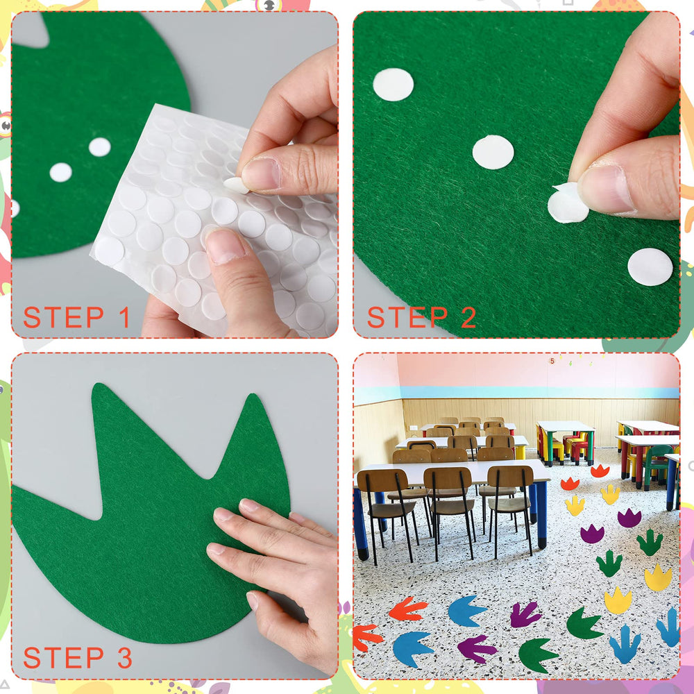 Tegeme dinosaur footprints orange 8-inch decals create vibrant routes for games