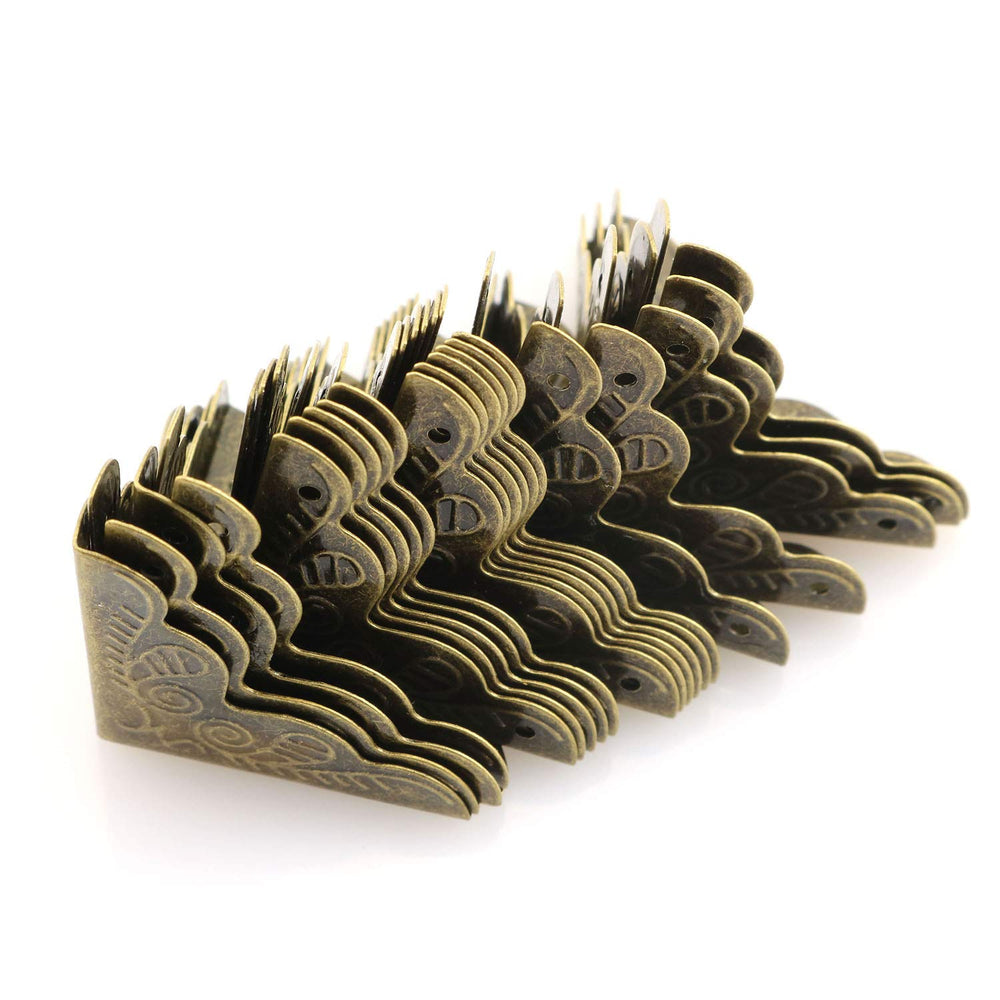 Tegg corner protector with rattan carving adds vintage charm to a jewelry box.