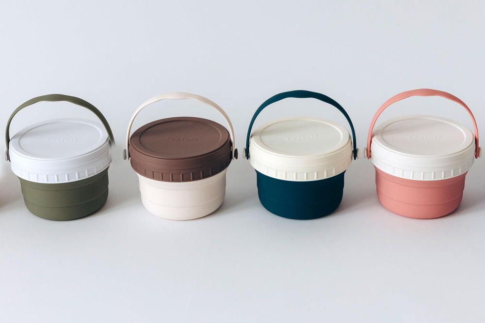 Tegion No Spill 12 oz capacity fits growing toddlers' snacks.