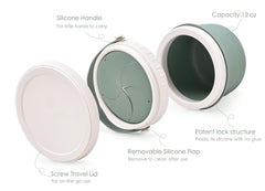 Tegion No Spill screw-on lid visible for secure crumb-free travel.