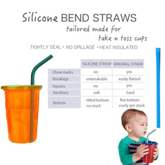 Tegion reusable silicone straw with soft bite resists chewing
