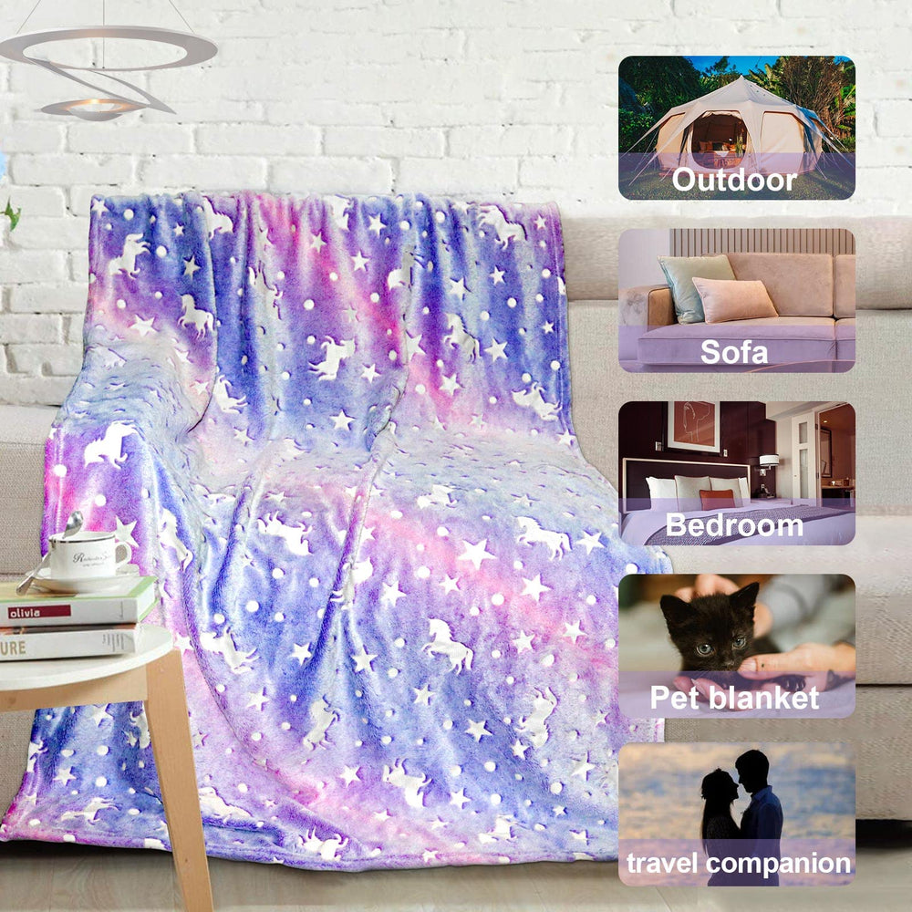 TEHALK unicorn blanket is machine washable for easy care after play.