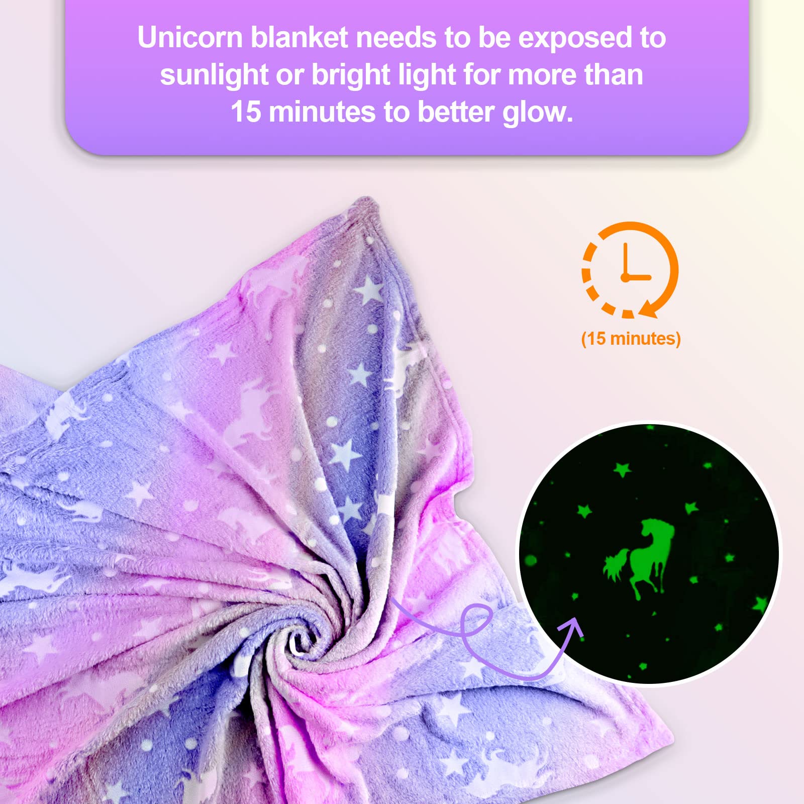 TEHALK unicorn blanket makes a thoughtful gift for girls' birthdays or holidays.