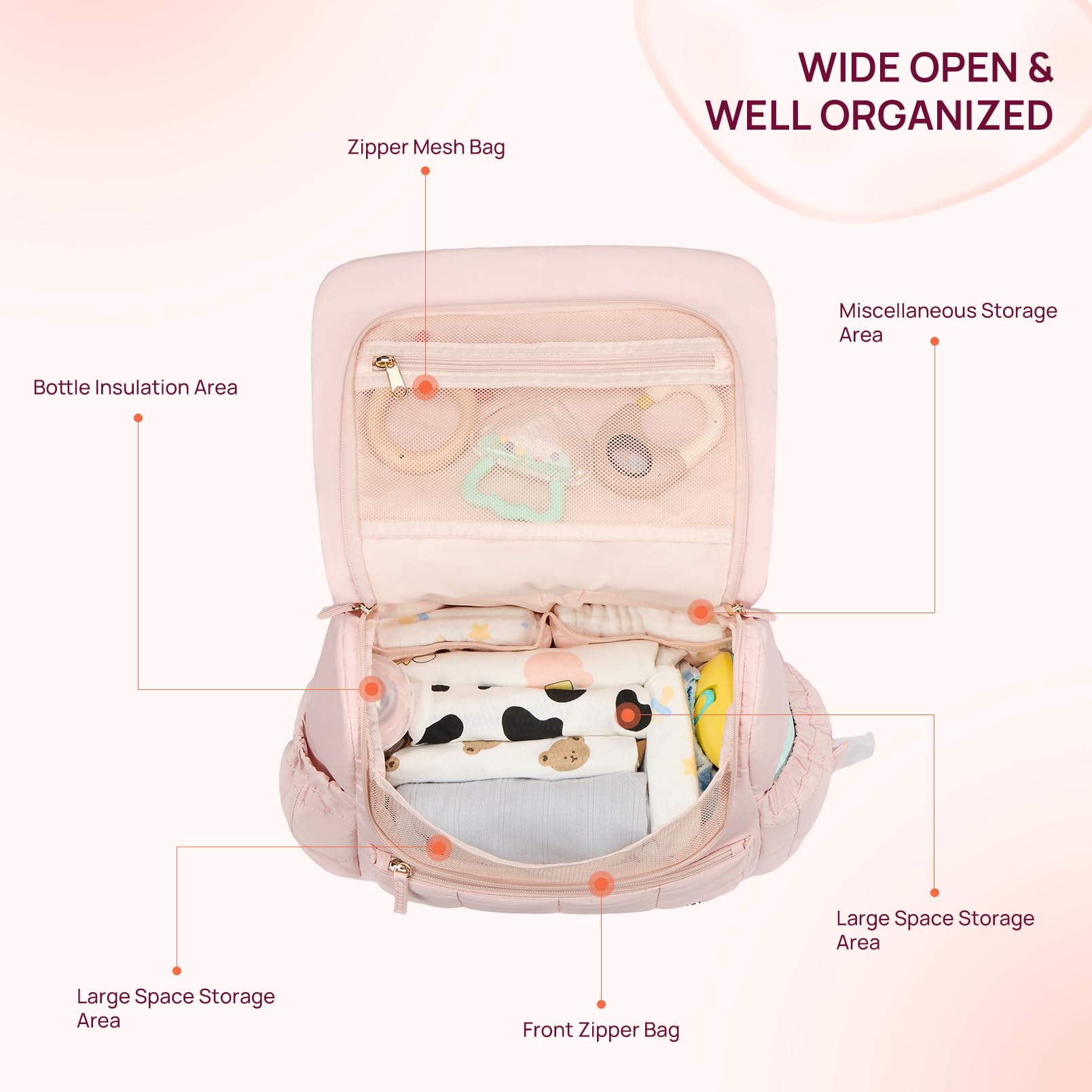Telena diaper bag removable changing pad ready for quick clean-ups on the go