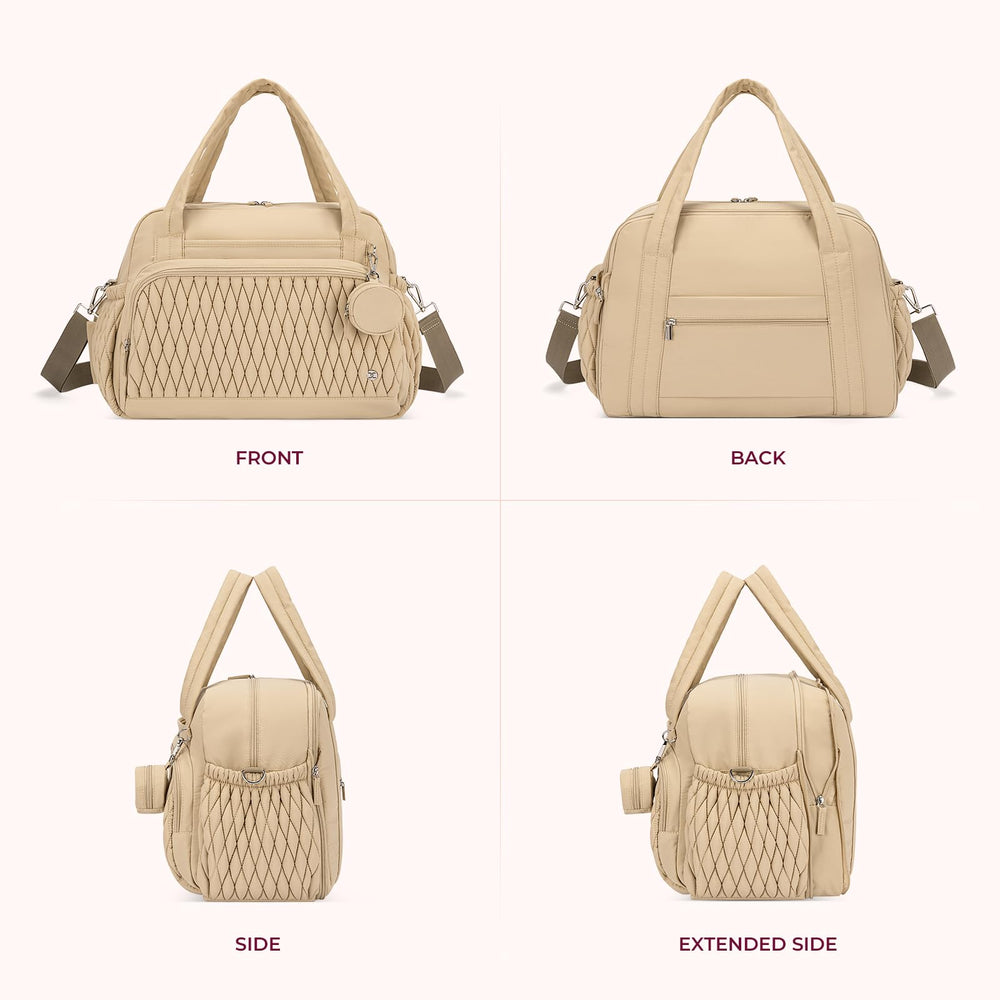 Telena tote includes a changing pad for on-the-go diapering.