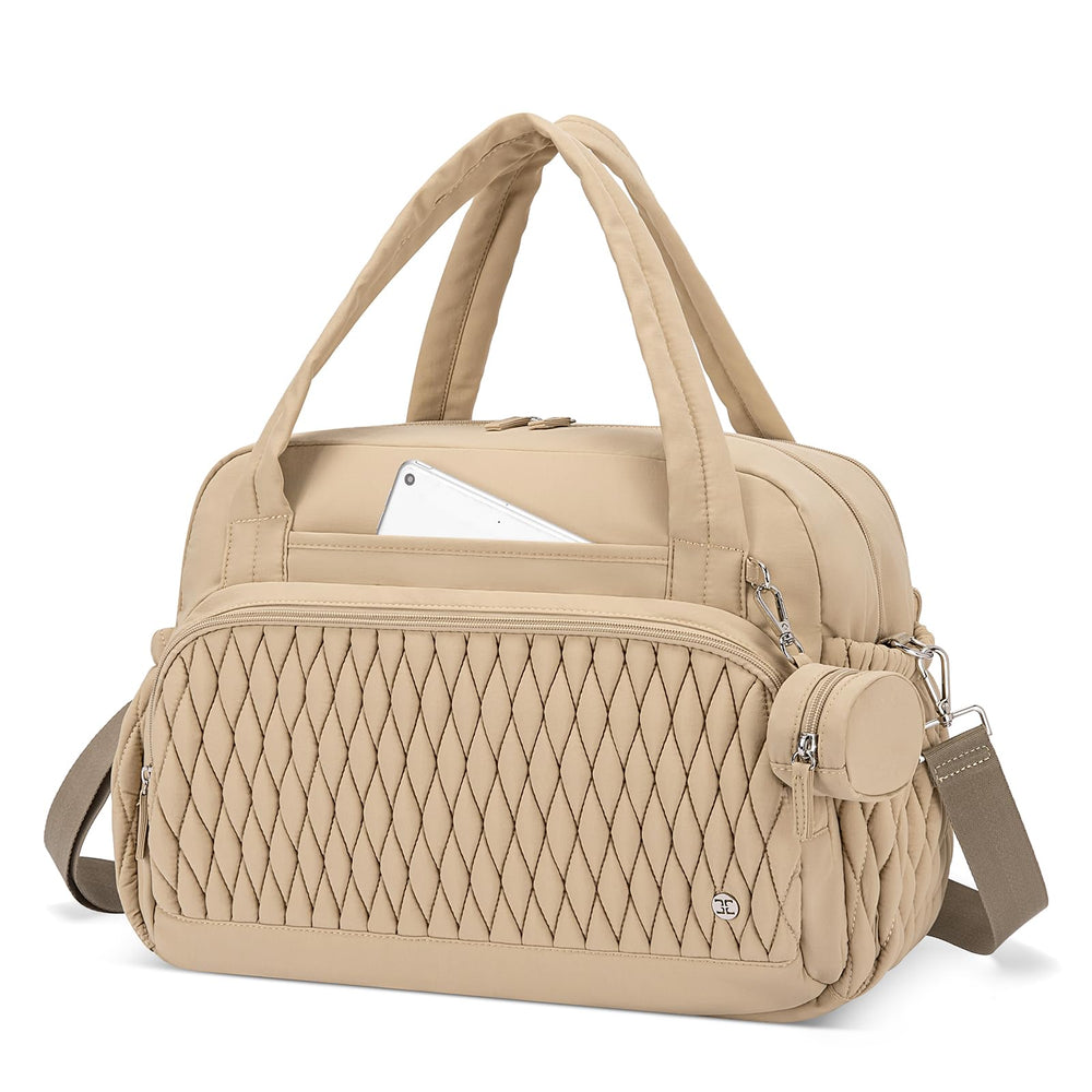 Telena tote bag with dry/wet separation for tidy packing.