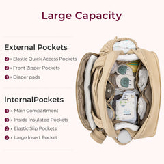 Telena tote expands to larger size for extra on-the-go capacity.