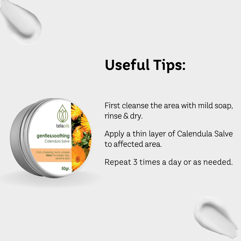 Teliaoils Calendula Salve diaper rash routine promotes comfort.