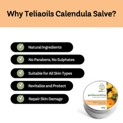 Teliaoils Calendula Salve dry skin close-up shows deep moisturizing.