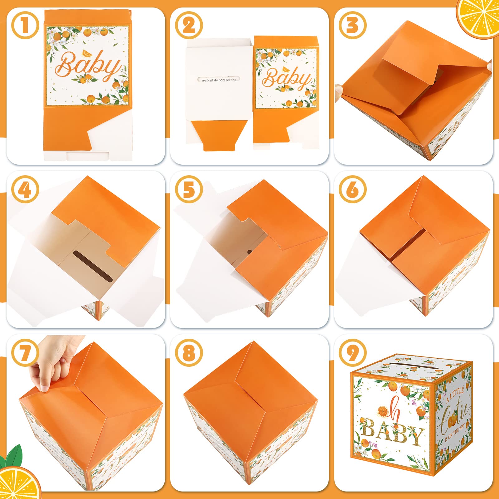 Teling raffle box size 19 cm interior fits tickets neatly during baby showers.