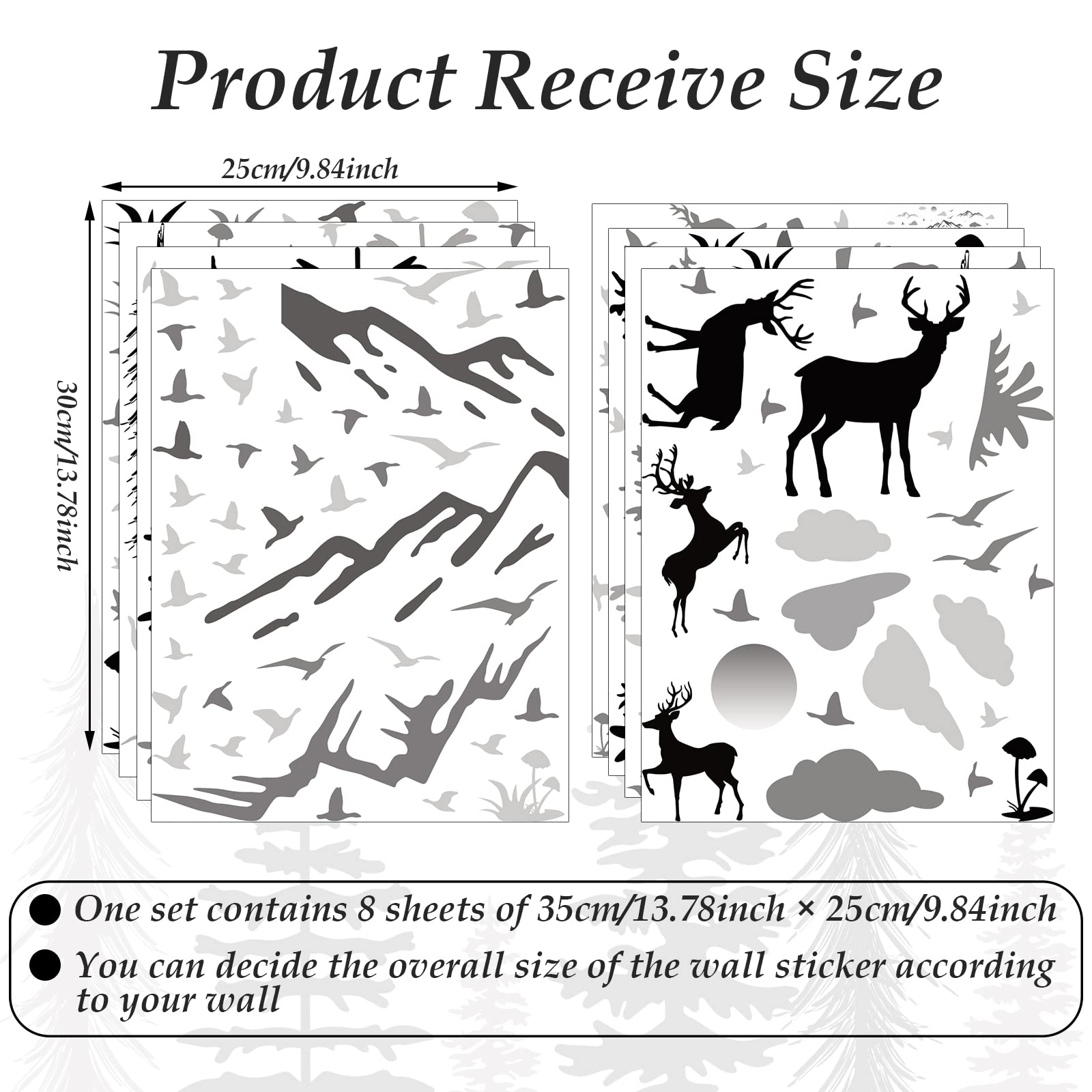 Teling elk-woodland-scene decal adds nature vibes to bedroom walls.