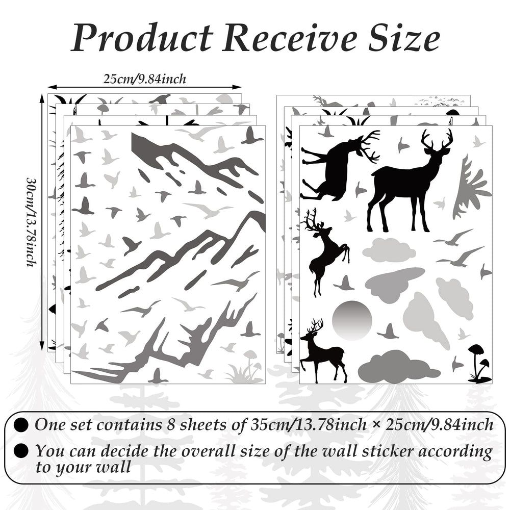 Teling elk-woodland-scene decal adds nature vibes to bedroom walls.