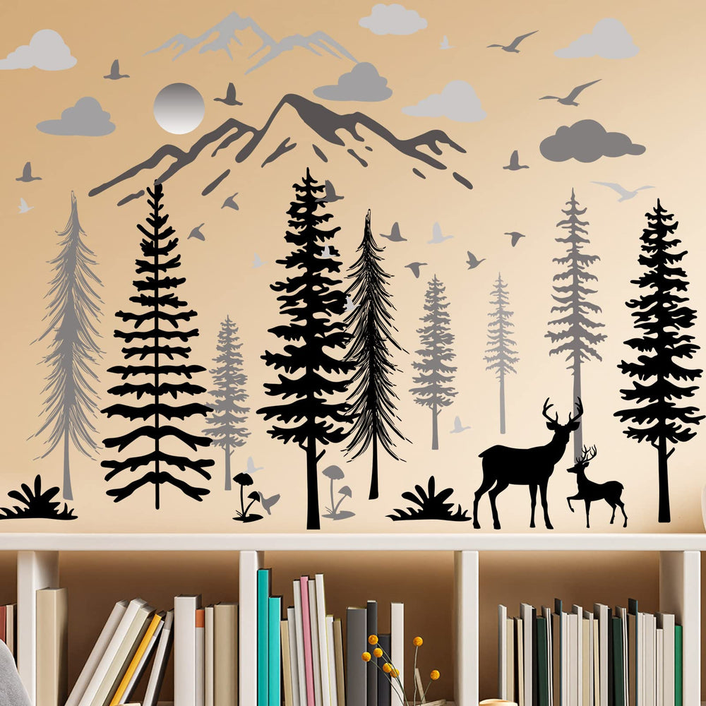 Teling nursery-forest wall decal collection brightens a small space.