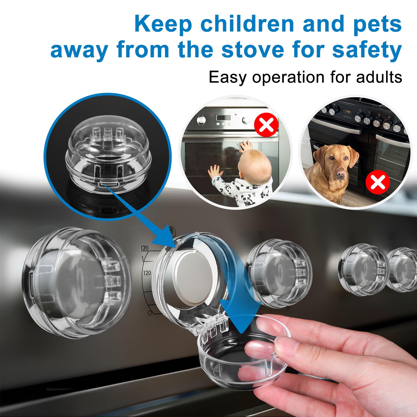 Telooco baby-proof stove lock helps minimize accidental knob turns during busy mornings.