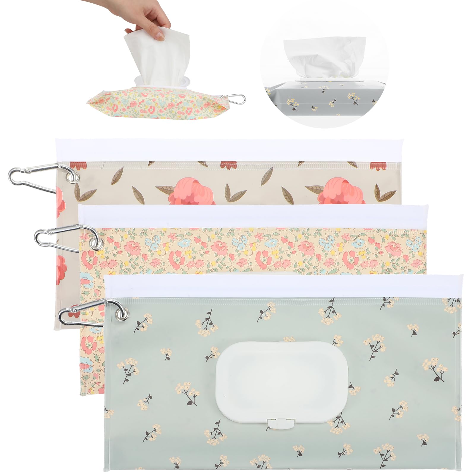 Telooco baby wipe travel case front view shows compact reusable storage.