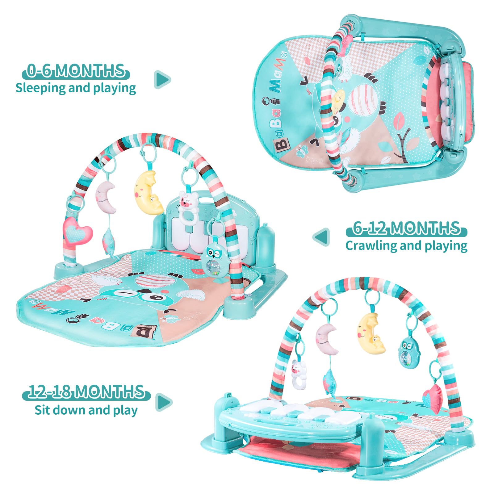 TEMI Baby Gym tummy-time setup encouraging head and neck movement