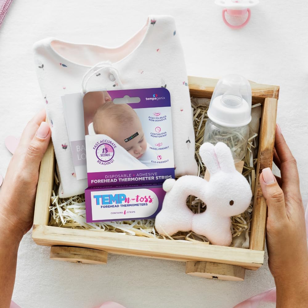 Temp-N-Toss fever indicator technology highlights when a fever threshold is reached.