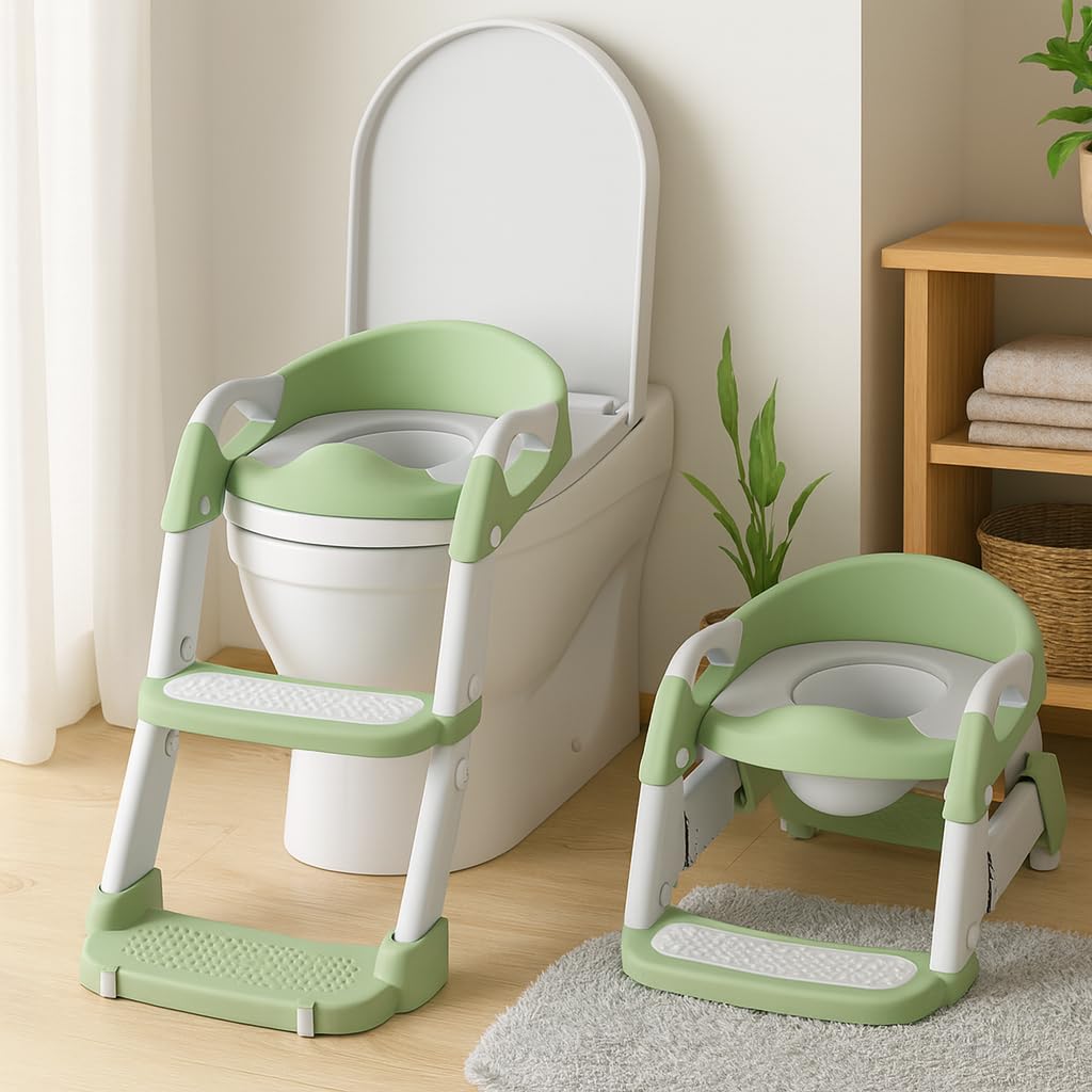 Temple Goods Co. 3-in-1 potty seat assembled showing stable all-in-one design