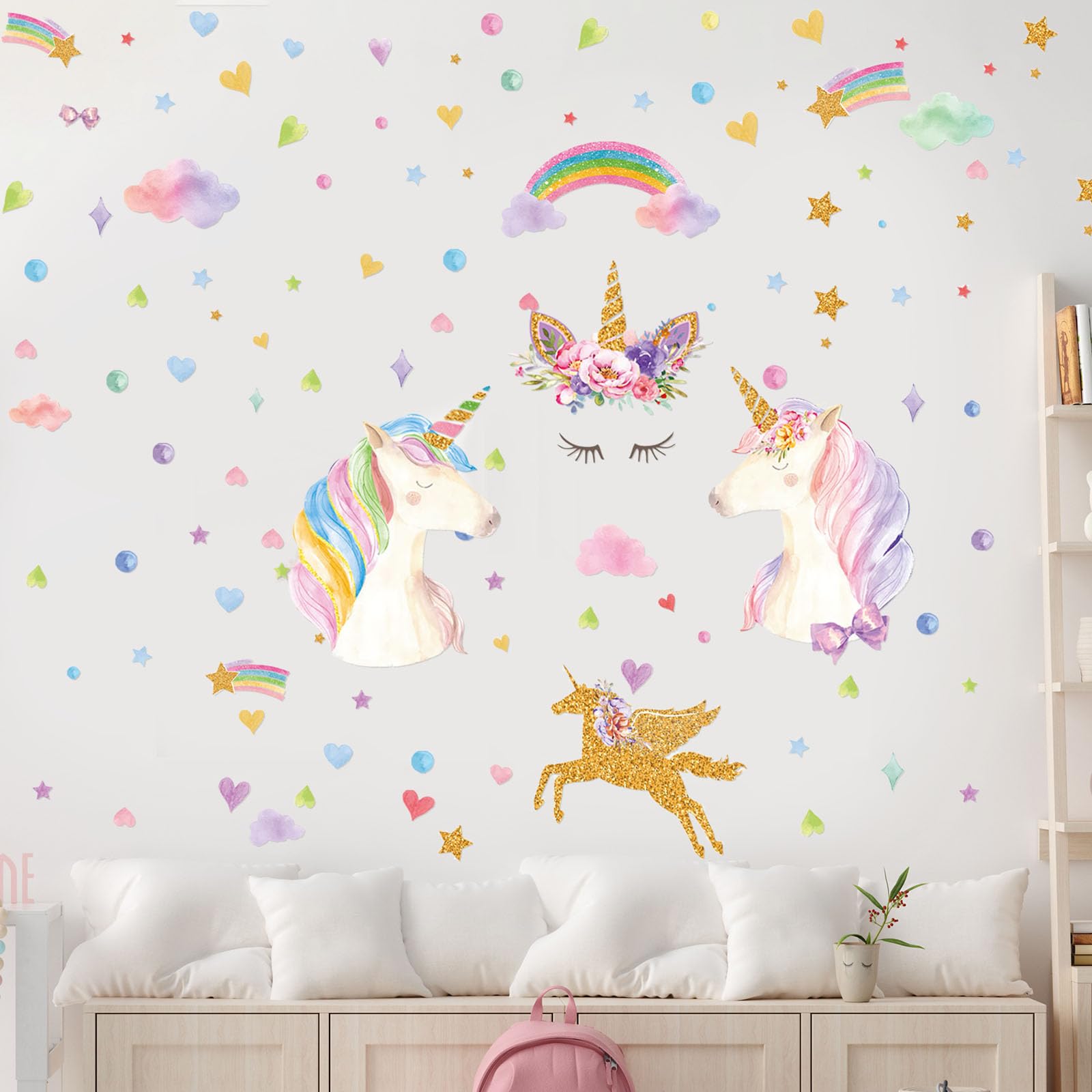 Tenare glow unicorn decals create a cozy, imaginative space for kids' rooms.