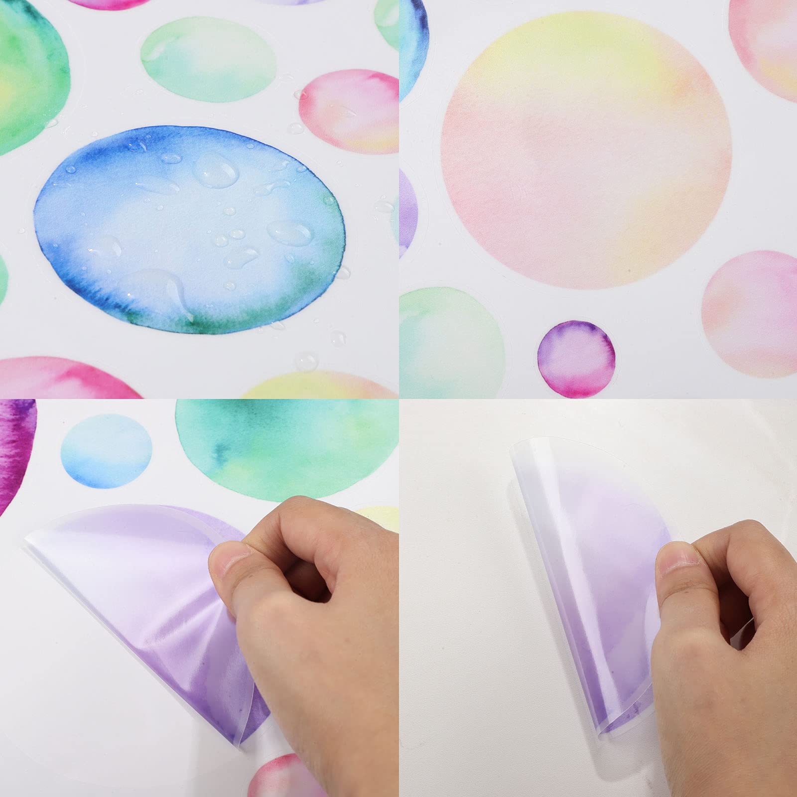 Tenare watercolor-dot decals, removable and waterproof for nursery walls.