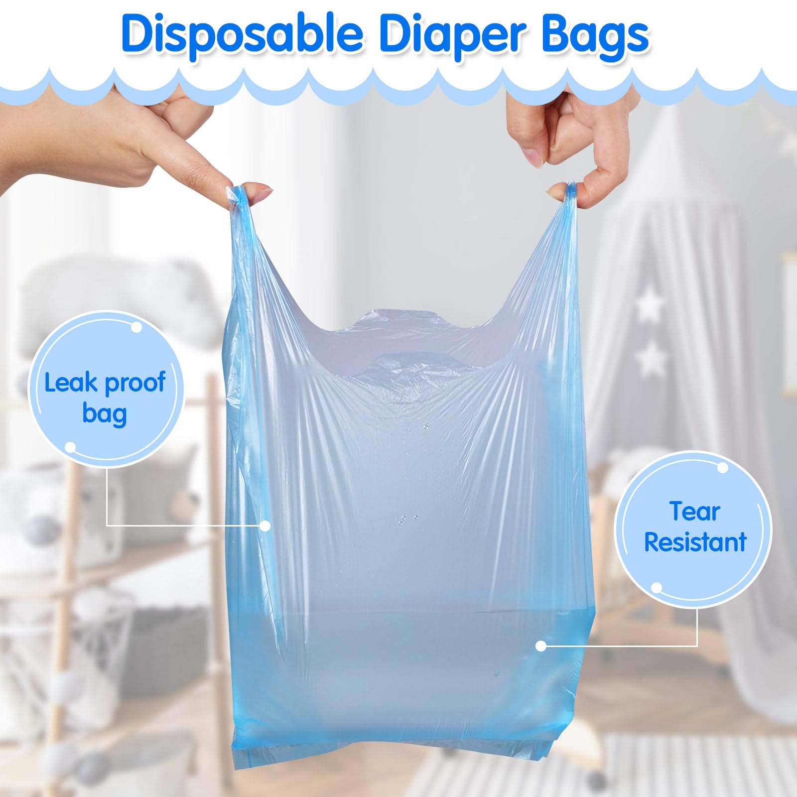 Tenceur diaper bags with easy-tie handles for simple disposal.