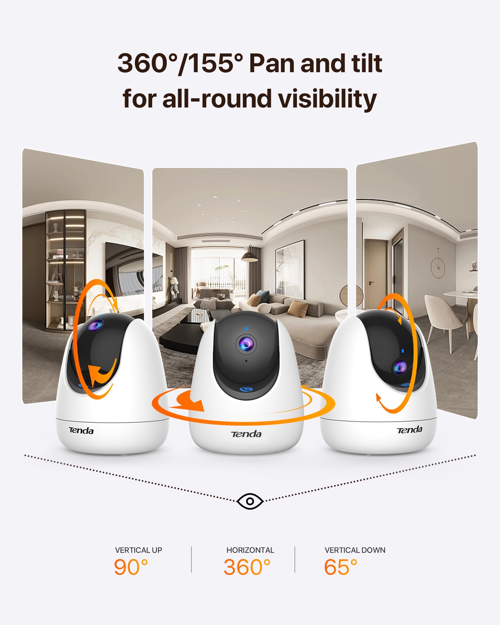 Tenda CP3 Pro 2K AI detection highlights activity for smart alerts.
