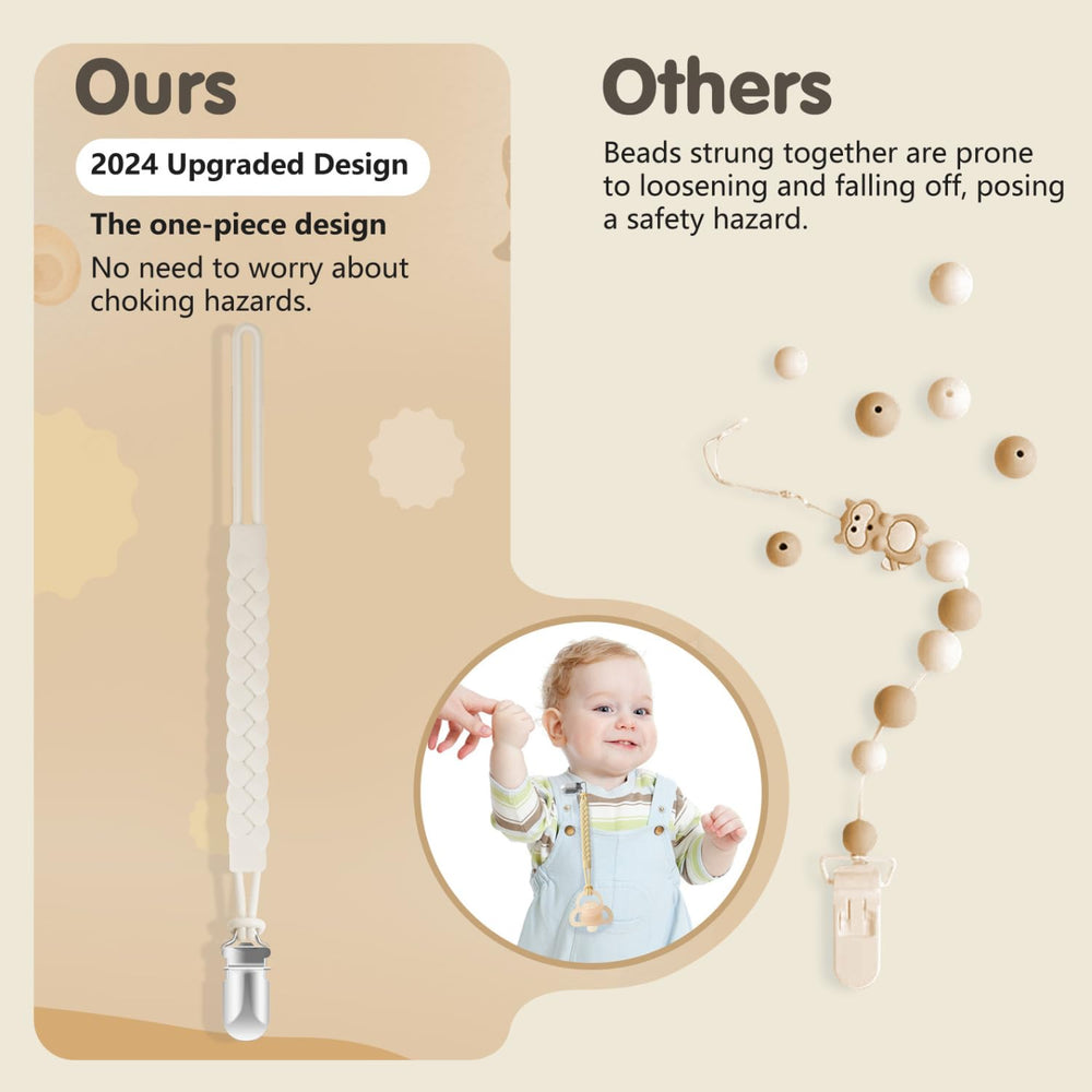 Tender Babe pacifier clip easy cleaning demonstrates quick hand wash and air dry.