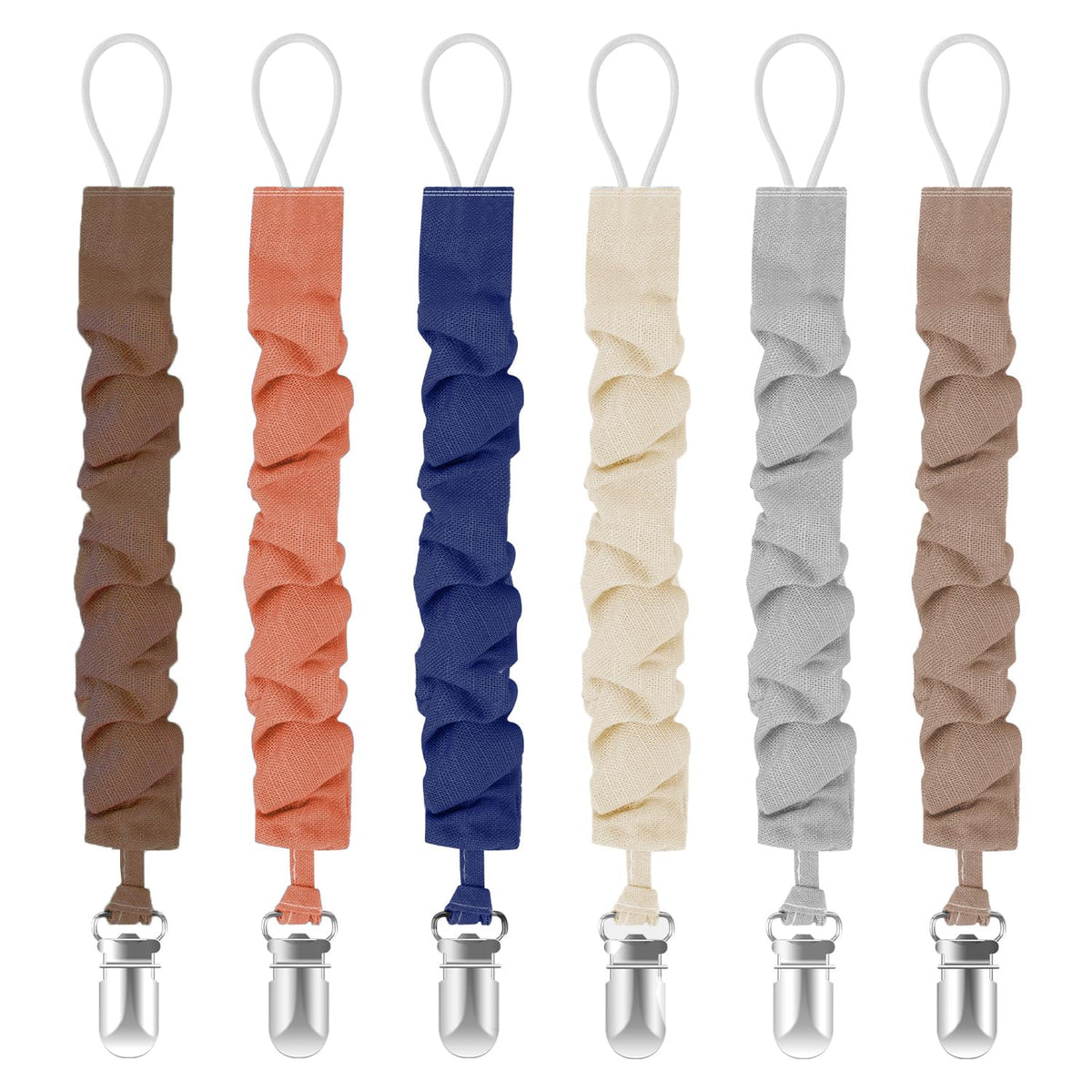 Tender Babe pacifier clip — soft-material fabric for gentle baby comfort.