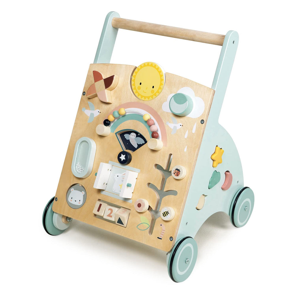 Tender Leaf Toys Sunshine Baby Activity Walker side view encourages mobility and discovery.