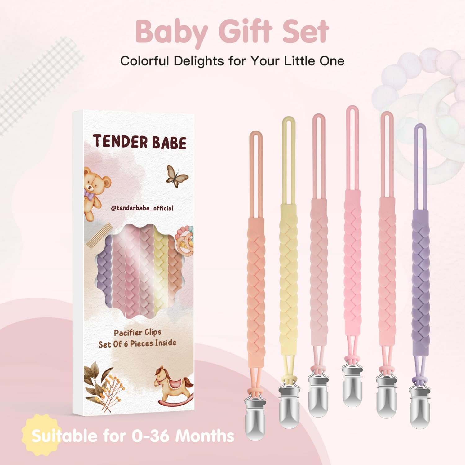 TenderBabe handwash and air-dry pacifier clip for daily use