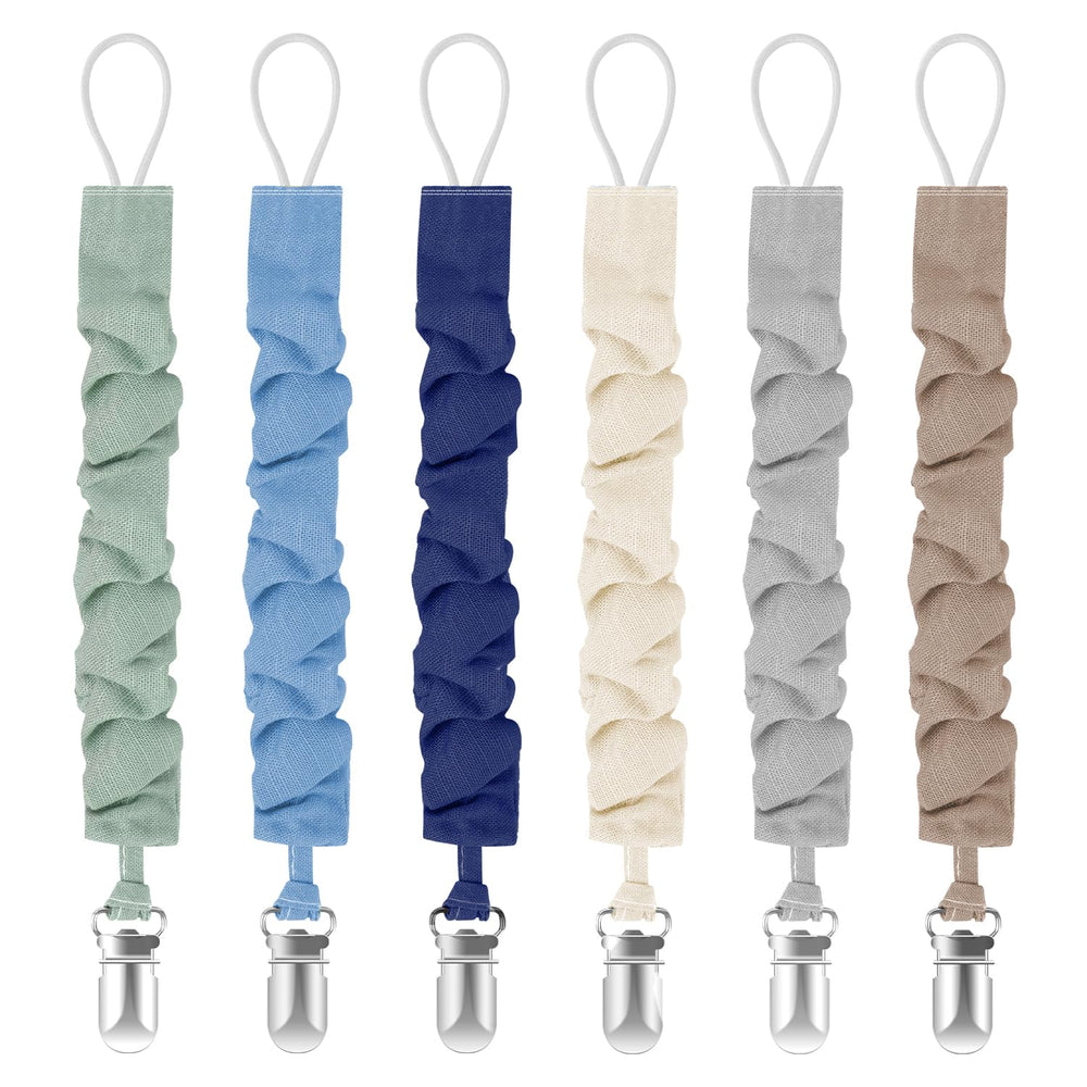 TenderBabe pacifier clip frill design keeps pacifier within reach and stylish