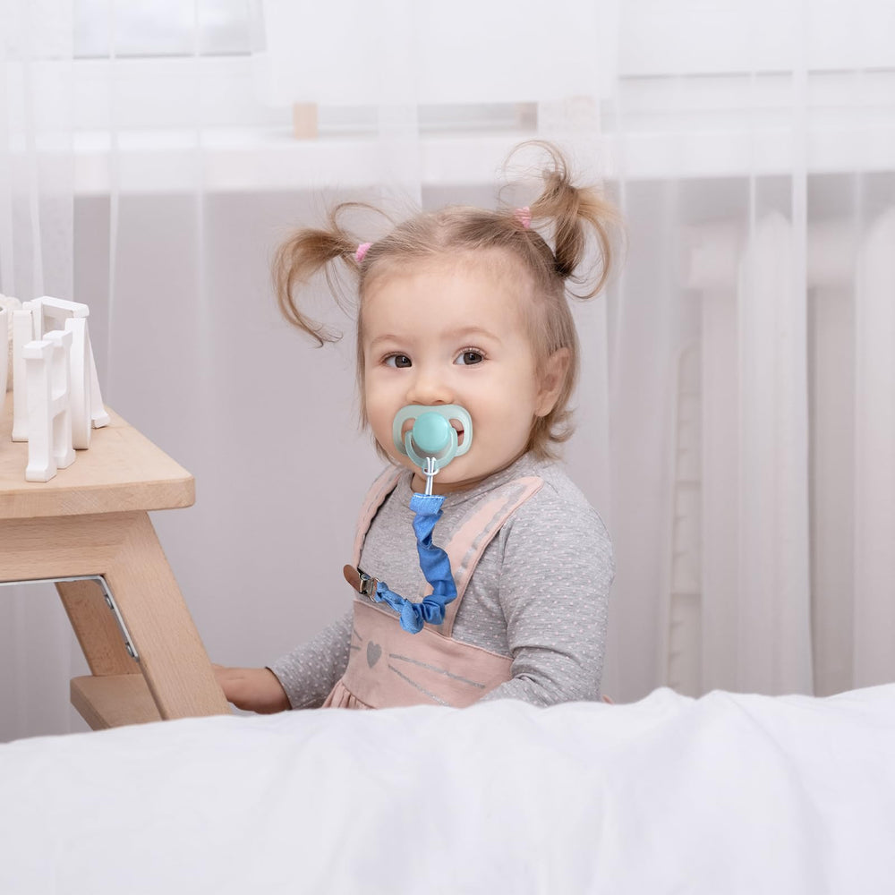 TenderBabe universal-fit clip works with most pacifiers and teethers