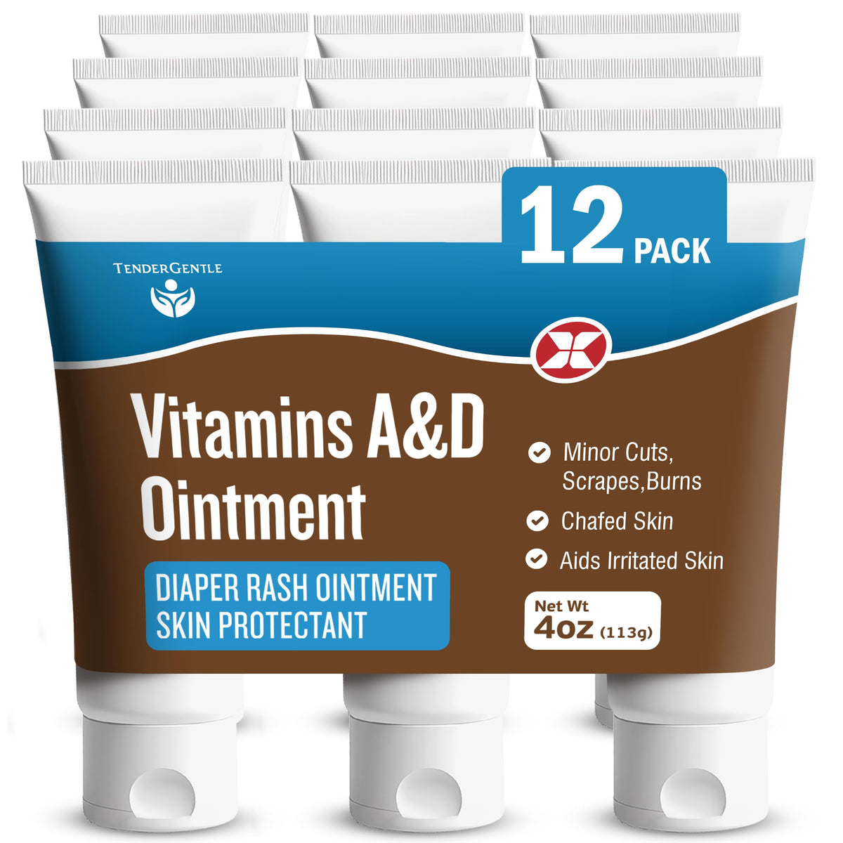 TenderGentle A&D Ointment tube front view for gentle skin protection.