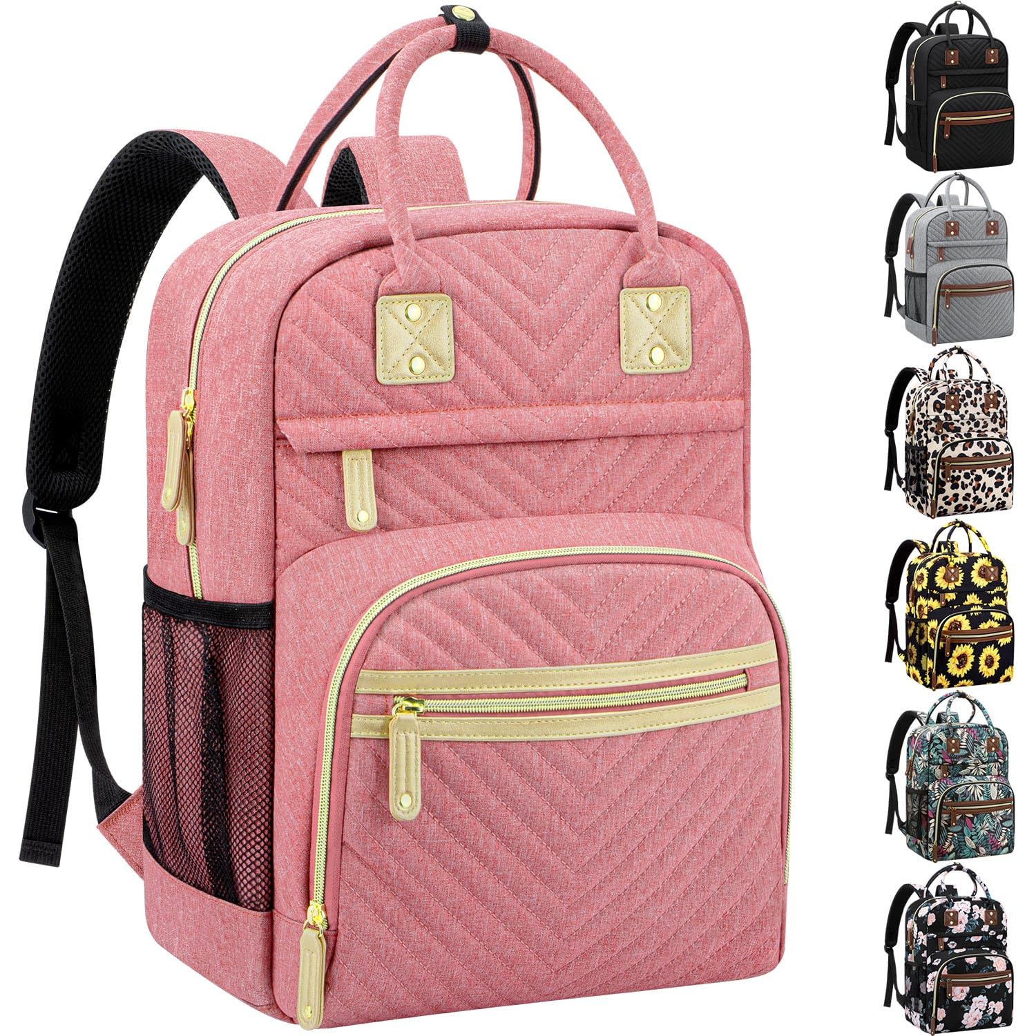 Tenot baby diaper bag backpack pink; spacious for diapers, bottles, and daily essentials.
