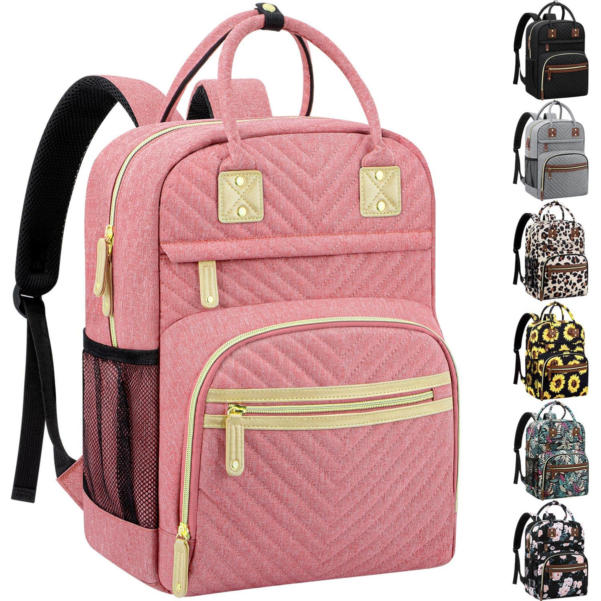 Tenot baby diaper bag backpack pink; spacious for diapers, bottles, and daily essentials.