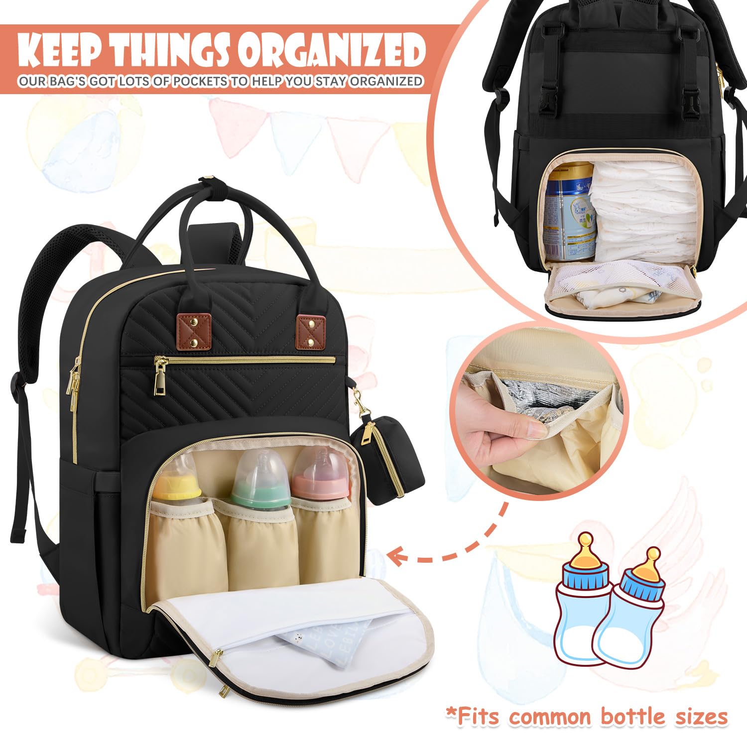 Tenot diaper bag foldable changing pad ready for on-the-go diapering