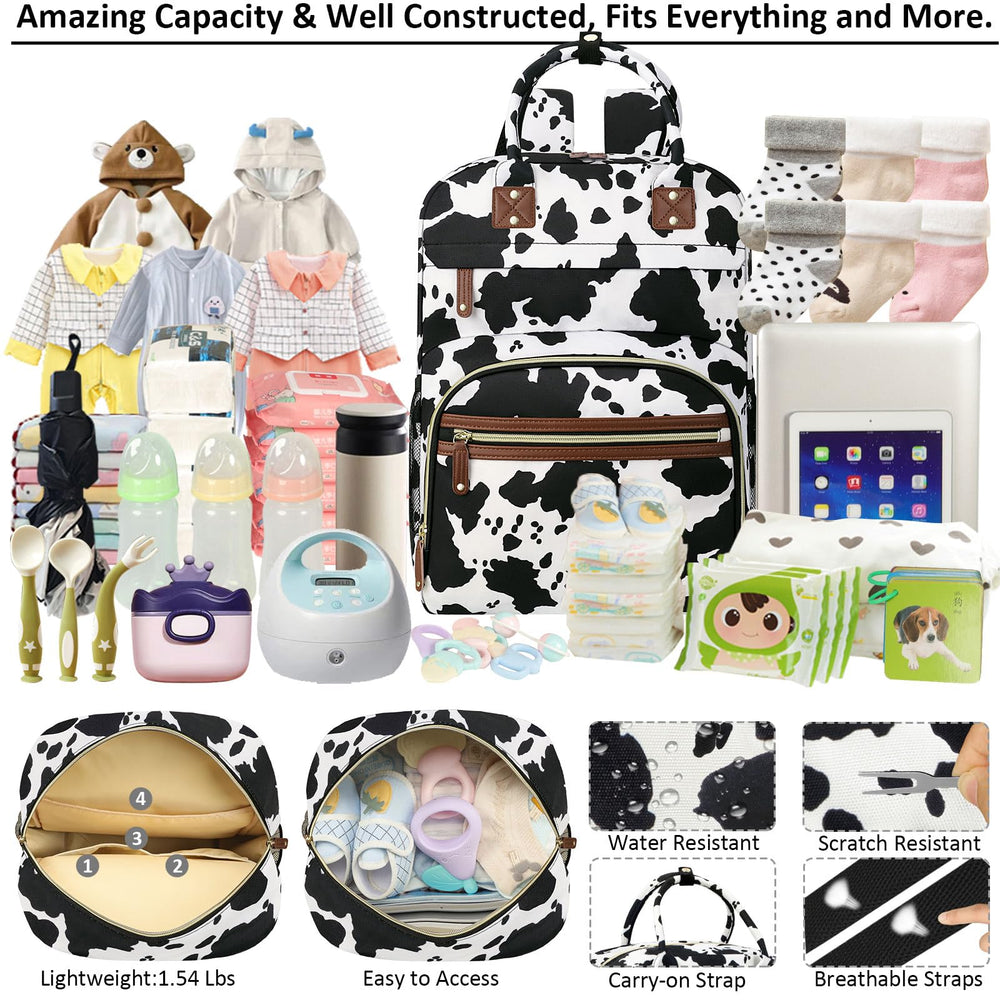 Tenot cow-print diaper bag design adds playful style for both boys and girls