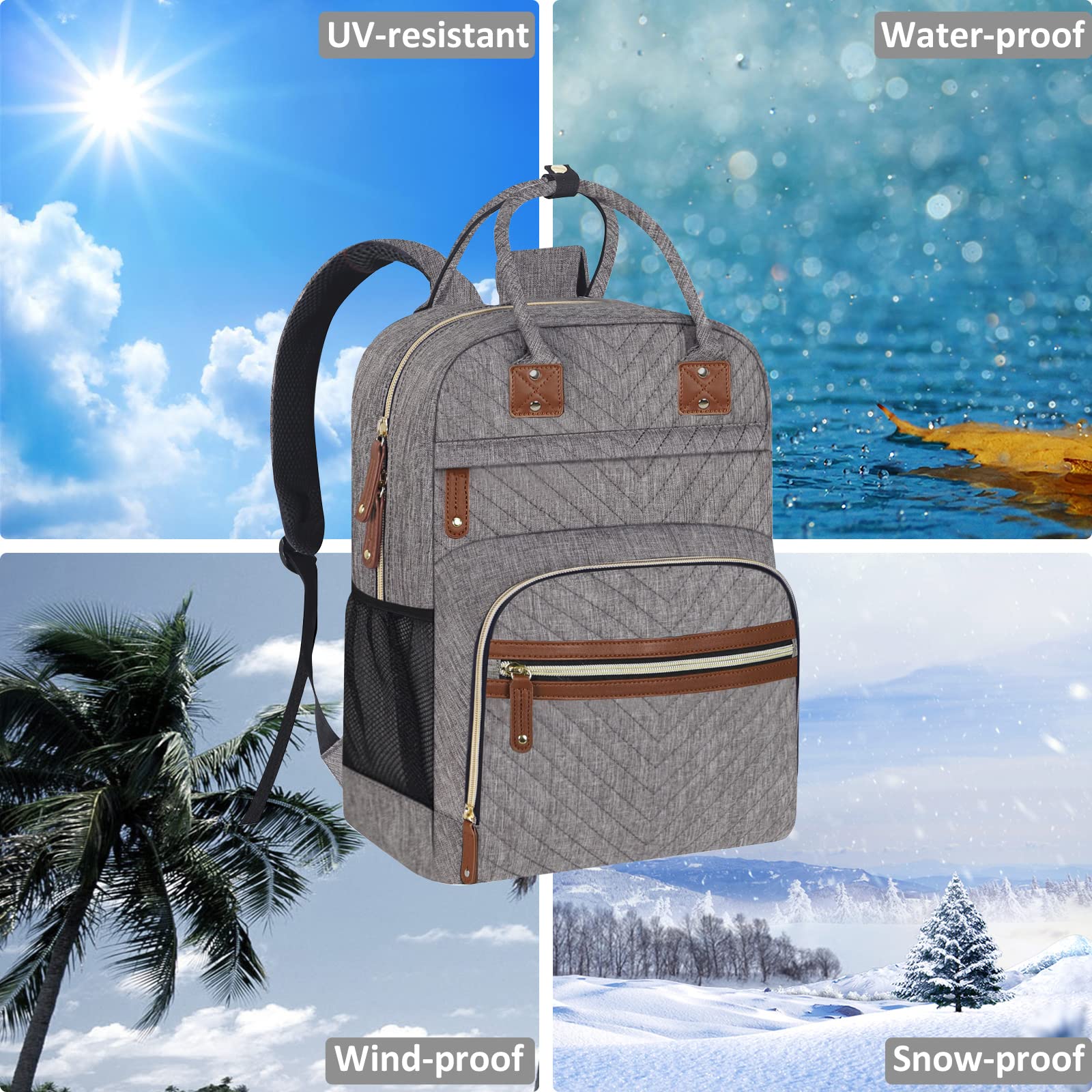 Tenot diaper bag detailed layout helps quick item finding.
