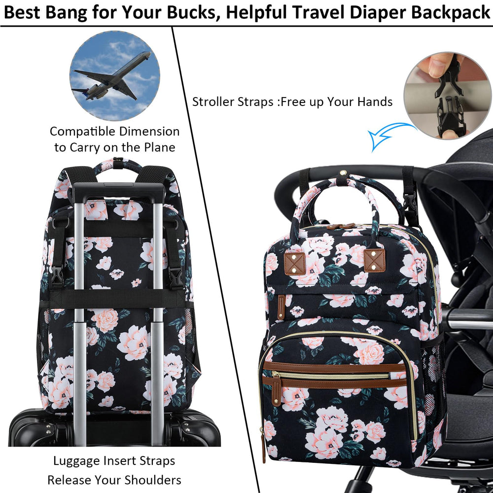 Tenot diaper bag multiple pockets organized for diapers, wipes, and baby items.