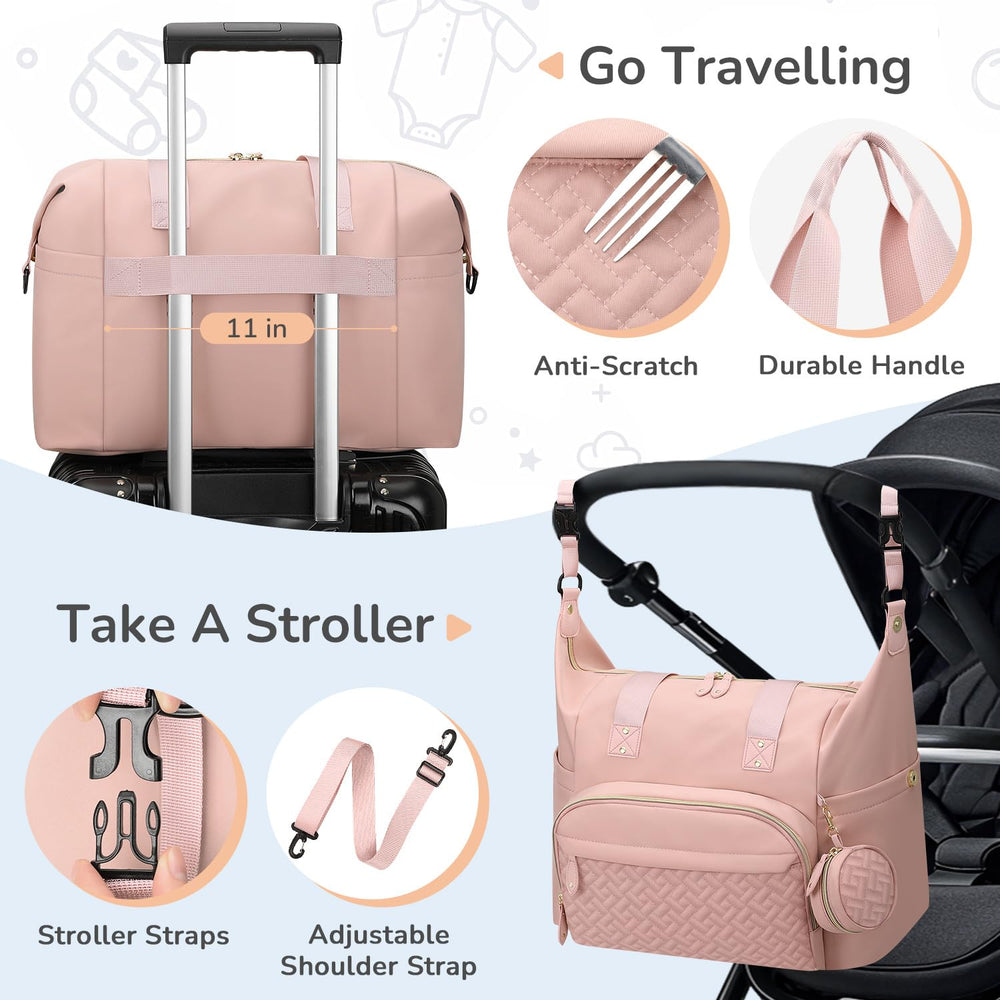 Tenot Diaper Bag Tote luggage sleeve attachment for secure carry-on travel